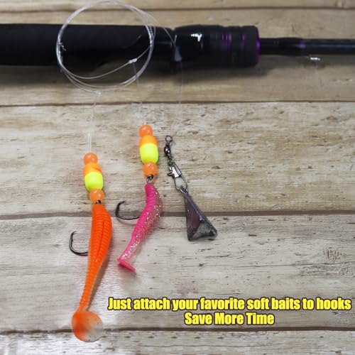 Pompano Rigs for Surf Fishing Saltwater Floats Catfishing Pompano Fishing Rigs with Double Circle Hooks and Pyramid Sinker 5pcs/8pcs - color: Green and Chartreuse Pompano Rigs 5pcs
