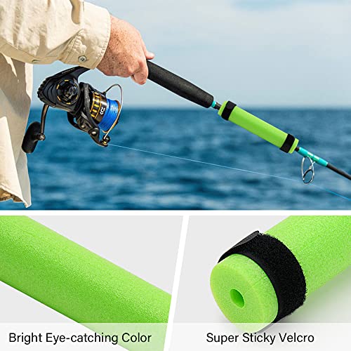 6 Pack Fishing Rod Floats for Kayaking Floaters Poles Propel Paddle Gear Foam Rod Floaties for Boats and Kayaks - color: Green