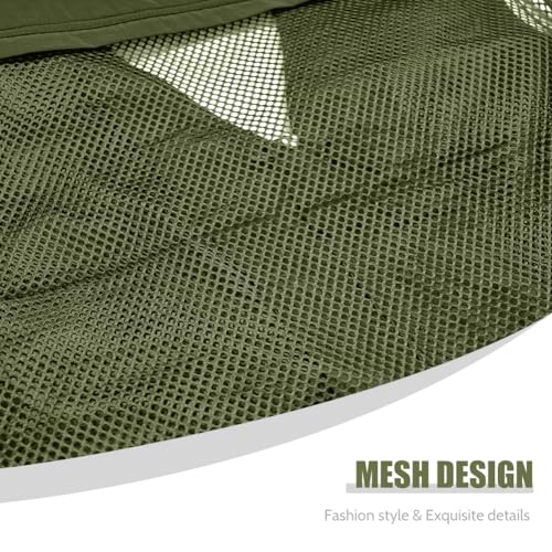 TOLOER Men's Summer Fishing Vest Multi Pockets Casual Vests Waterproof Quick Dry Outdoor Mountain Photography - color: Army Green-8898, size: Medium