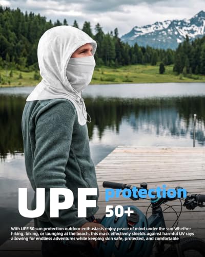 Cooling Breathable Balaclava Mask Sun UV Protection Sun Face Shield for Men Women Fishing Cycling Motorcycle Skiing Hiking - color: White