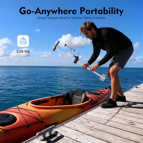 Universal Portable Transducer Bracket, Adjustable 360° Rotating Fish Finder Mount