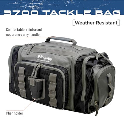 FROGG TOGGS Heavy Duty Fishing Tackle Duffle Bag, Includes Bait Trays - color: Black, style: 3700