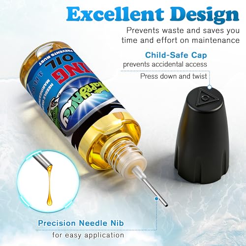 Fishing Reel Oil, 2 OZ Fishing Gear Oil Lubricant for Fish Care Reels, Boat Motors, Downriggers, Winches, Pulleys and Trailers (2 Pack)
