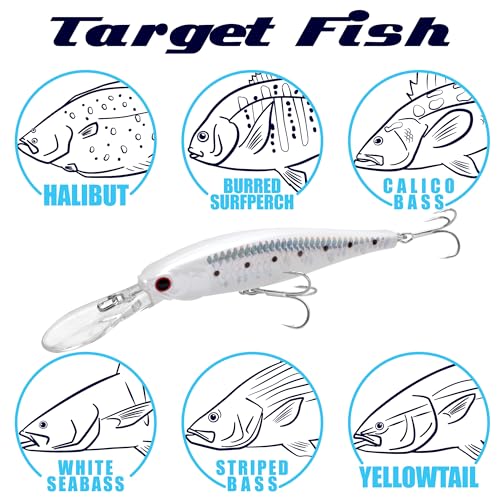 LUCKY CRAFT Pointer 100DD-S, Saltwater Surf Fishing Lures, Jerkbait, Halibut, Surf Perch, Calico Bass, White Seabass, Striped Bass, Sinking, Fishing Gear - color: 353 Lemonade Ayu
