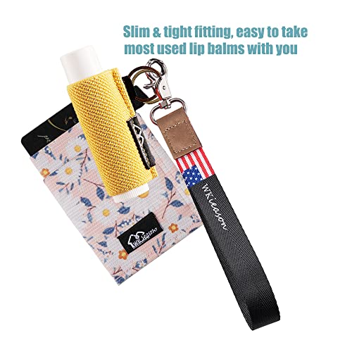 WK IEASON - Lip Balm Holder Keychain Clip On Lipstick Sleeve Chapstick Sleeve Holder Keychain Pack of 5 (Beige/green/yellow/black/rose) - color: Beige/Green/Yellow/Black/Rose