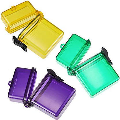Outus 3 Pcs Waterproof ID Badge Holder Case with Waterproof Buckle 4.72 x 2.95 x 1.57 Inches Floating Sport Case Locker with Adjustable Hanging Rope Plastic Card Dry Box(Green, Yellow, Purple) - color: Green, Yellow, Purple, size: 4.72 x 2.95 x 1.57 Inch,