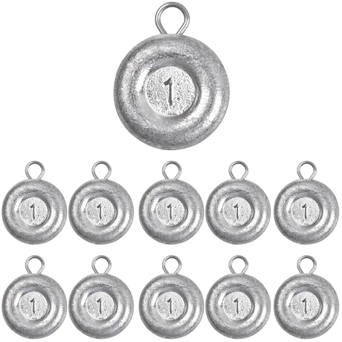 Disc Sinkers Fishing Weights Coin Weight Saltwater Fishing Weight sSinker Surf Fishing Inline Trolling Bottom Drifting Catfish Weight Sinker Fishing Tackle Gear 1oz 2oz 3oz 4oz 5oz 6oz 8oz - style: 1oz - 10pcs