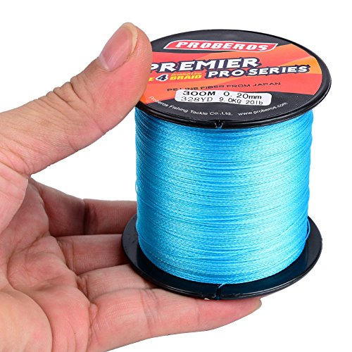 Braided Fishing Line 4 Strands Stronger Multifilament PE Braid Wire for Saltwater 6LB-100LB 110yards 328yards 547yards Super Strong Superline - color: Blue, size: 328Yds/8LB