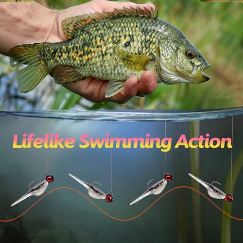 Crappie Lures Kit - Soft Plastic Lures for Trout, Bass, Panfish & Bluegill - 24 Packs - color: Black