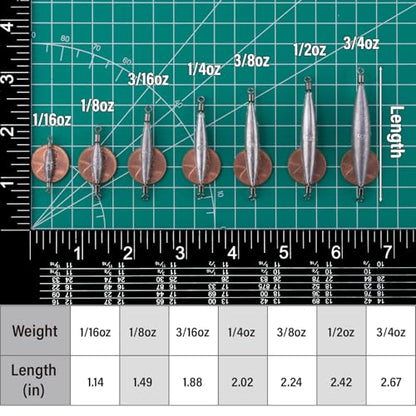 Dr.Fish 20 Pack Inline Trolling Weights with Double Barrel Swivels (1/16oz-3/4oz), Lead Egg Sinkers for Salmon Trout Walleye Freshwater Saltwater Fishing - size: 3/8oz-20 Pack