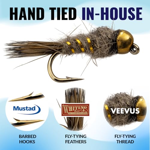 RoxStar Fly Shop Trophy Trout Top Wet & Dry Flies for Trout. Proven Nationwide to Catch Fish! Tied in-House Never Outsourced Fly Fishing Gift
