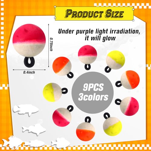9 Pcs Fly Fishing Strike Indicators for Trout Neon Fishing Bobbers Floats - size: X-Small, style: Neon