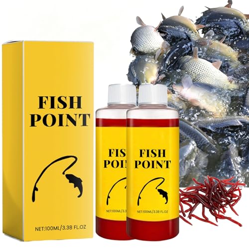 Concentrated Fish Attractant Liquid, Red Worm Formula Fishing Scent Bait Additive, 100ml Fish Point Liquid for Freshwater Fishing Trout Panfish - color: 2PCS