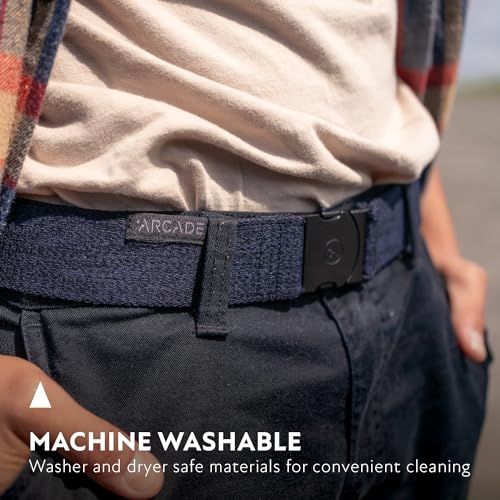 Arcade The Original Unisex Adventure Belt, Heavy Duty Elastic Webbing, Non-Metal Travel Friendly Buckle - color: Foundation - Heather Black, size: Standard (Up to 40"); 1.5" Wide