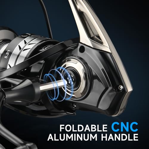 HAUT TON LT Metal Spinning Fishing Reel, Freshwater and Saltwater Fishing Reels, 5+1 Stainless Steel BB, 39.5Lbs Max Drag, CNC Aluminum Handle 3000/4000/5000/6000 for Casting Reel - size: 5000