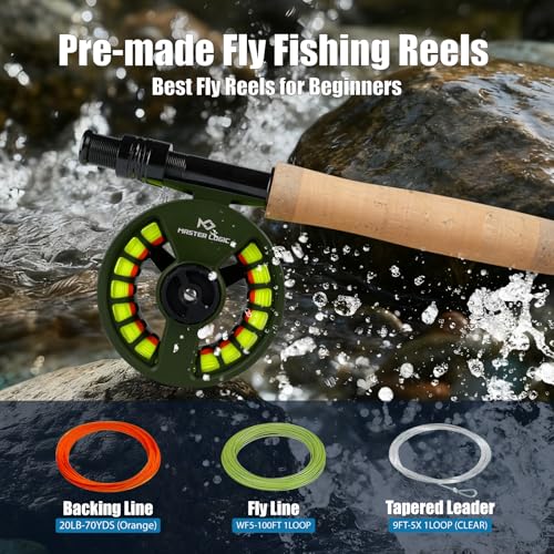 Fly Fishing Reel 5/6wt - Aluminum Alloy Fly Reel with Pre-Loaded Line Combo, Durable Lightweight Design for Freshwater/Saltwater
