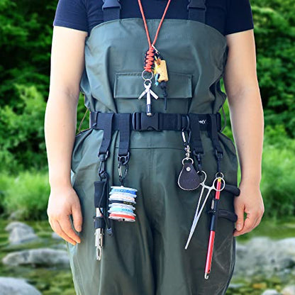 SAMSFX Adjustable Fishing Wader Belt Wading Belts for Surf Casting Kayak Fishing Accessories Waders Straps - color: Black - Only 1.5" Wader Belt (31" to 58")