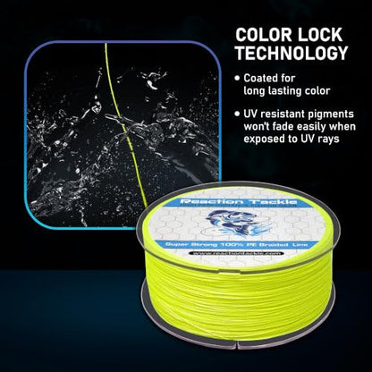 Reaction Tackle Braided Fishing Line - Strong Abrasion-Resistant Smooth Casting Zero Stretch PE Braid Line - Saltwater & Freshwater Fishing - color: X8 Hi Vis Orange, size: 30 Lb (1000 Yards)