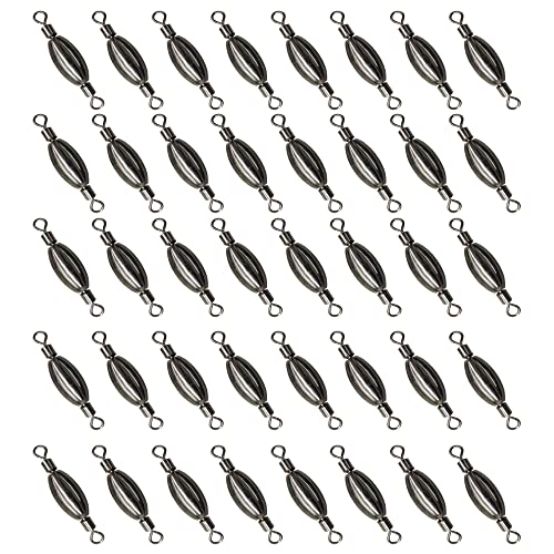 Brass Fishing Weights Swivel Bullet Fishing Sinkers with Rolling Swivel | Integrated Fishing Weights Swivel,Brass Sinker,Environmental Friendly,Quick Set Up,Saltwater & Freashwater Avaliable,Antirust
