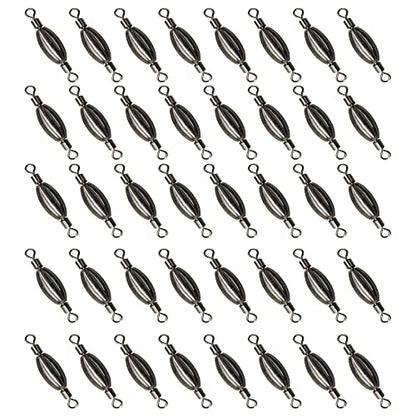 Brass Fishing Weights Swivel Bullet Fishing Sinkers with Rolling Swivel | Integrated Fishing Weights Swivel,Brass Sinker,Environmental Friendly,Quick Set Up,Saltwater & Freashwater Avaliable,Antirust