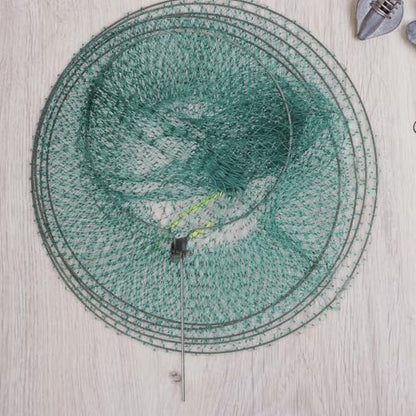 LIOOBO Collapsible Foldable Fishing Net Trap with 5-Layer Mesh 130cm for Outdoor Crab Shrimp Bait Catching and Fish Keeping Accessory