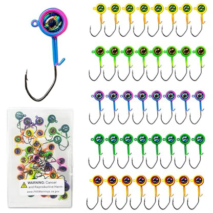 Crappie Jig Heads, 40packs Fishing Jig Heads Hooks Swimbait Jig Head 1/32oz 1/16oz 1/8 oz Fishing Jigs Heads for Crappie Bass Fishing - color: 1/16oz-40packs