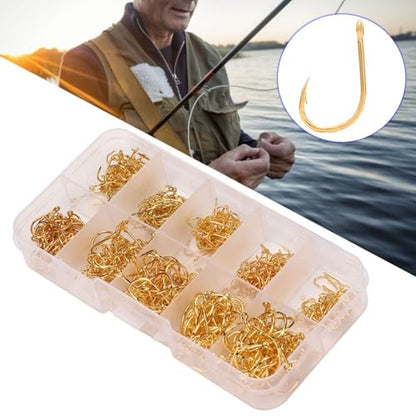 500Pcs Fishing Hooks Set – High Carbon Steel Sharpened Barbed Circle Hooks in Assorted Sizes 3 to 12 for Freshwater and Saltwater Fishing - size: 2#-with Holes