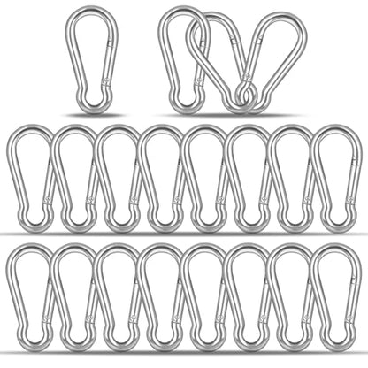 20PCS M4 Heavy Duty Carabiner Clip, 1.57Inch Snap Hook Quick Link Small Carabiner Clips,Spring Link Buckle for Fishing Camping Hammock Dog Leashes-110LBS Holding Capacity (Silver) - color: Silver, size: 20PCS-M4