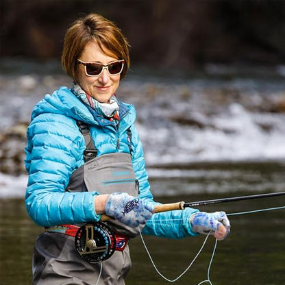 Palmyth Stubby UV Fishing Gloves Sun Protection Fingerless Glove Men Women UPF 50+ SPF for Kayaking, Paddling, Canoeing, Rowing, Driving - color: Blue Mist, size: Large