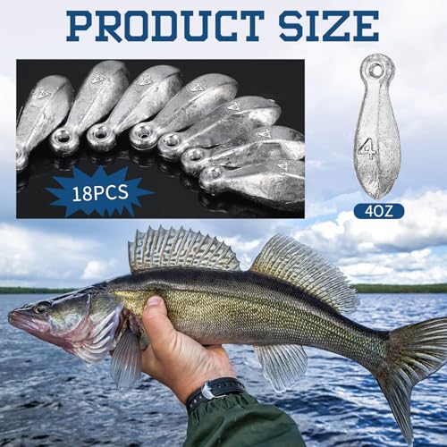 18 Pcs Bank Sinker Fishing Sinkers Weights Bank Weights for Ocean Saltwater Freshwater Surf Bass Catfish Fishing Casting Gear Tackle - size: 4 oz