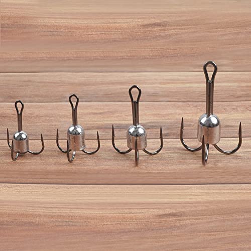 Snagging Hooks Weighted Treble Hooks - 4PCS/8PCS Sharp Treble Fishing Hooks with Weight for Bass Salmon Gator 5/0 6/0 8/0 10/0 - style: 8/0-1.5oz-8pcs