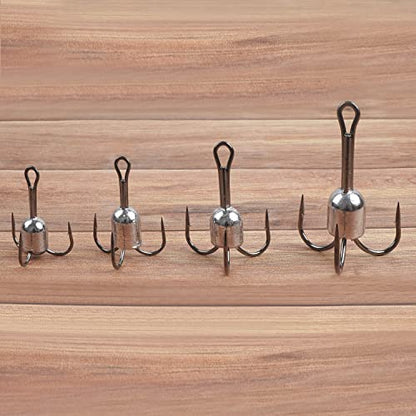 Snagging Hooks Weighted Treble Hooks - 4PCS/8PCS Sharp Treble Fishing Hooks with Weight for Bass Salmon Gator 5/0 6/0 8/0 10/0 - style: 8/0-1.5oz-8pcs