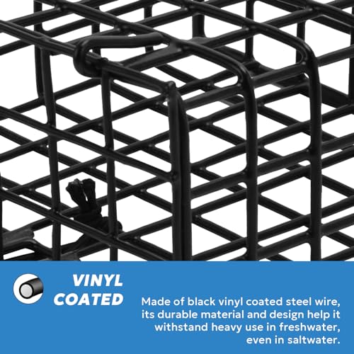 Vinyl-Coated Wire Crab Bait Cages for Heavy Duty Crab Trap Pot, Cage Box 6"x6"x3" - style: BK-3