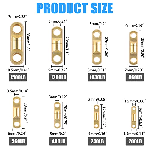 OROOTL Heavy Duty Barrel Swivels Saltwater Fishing Swivels Wind On Swivels for Big Game Fishing High Strength Stainless Steel Swivel Connector Tackle for Freshwater Fishing - size: 7mm_860lb-10pcs