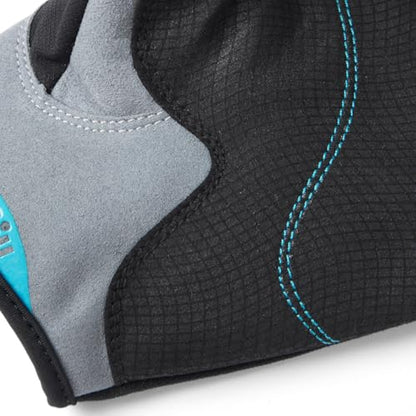 Gill Deckhand Sailing Gloves Short Finger with 3/4 Length Fingers - 50+ UV Sun Protection & Water Repellent - color: Black/BlueJay, size: X-Small