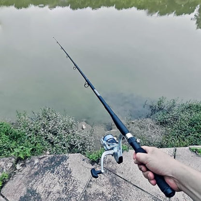 2 Pack Telescopic Fishing Rod and Reel Combo, 2PCS 6.9ft/2.1m Collapsible Fishing Pole, 2PCS Spinning Reel Complete Fishing Kit with Lures Hooks Pliers for Freshwater Travel Beginners - color: Black