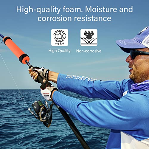 6 Pack Fishing Rod Floats for Kayaking Floaters Poles Propel Paddle Gear Foam Rod Floaties for Boats and Kayaks - color: Orange