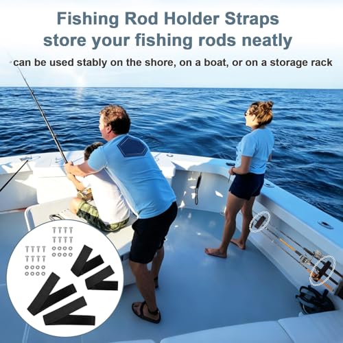 Fishing Rod Strap Rod Tie Down Boat Deck Fishing Pole Storage 10 In 6.5 In | Fishing Pole Straps for Boat Deck 2 Kit