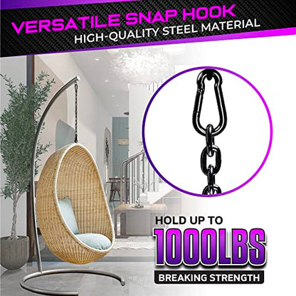 PAMAZY 2Pcs 5.5In Spring Snap Hooks 1000LBS Capacity, Utility Hook Clip, Heavy Duty Rope Connector, Quick Link Snap Hooks for Indoor & Outdoor, Hanging, Camping, Fishing - size: 2Pcs 5.5In