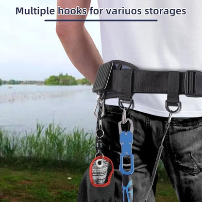PELLOR Fishing Belt Rod Holder Adjustable Fishing Wading Belt - color: Navy Blue（without Detachable Bag）