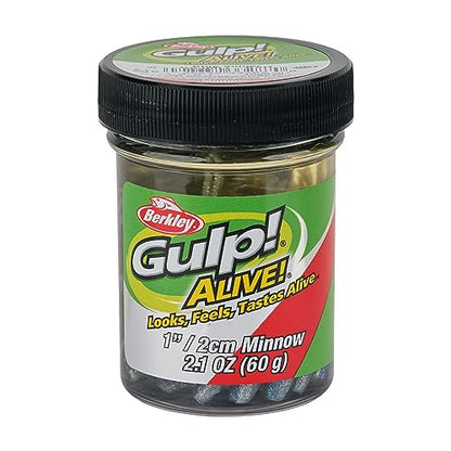 Berkley Gulp! Alive! Minnow Fishing Soft Bait - color: Blue Shiner, size: 1in - Jar