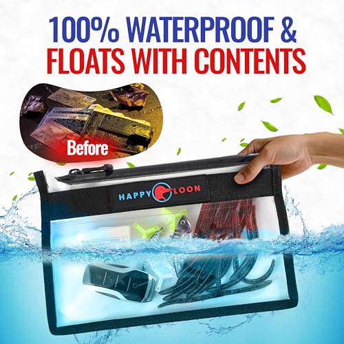 Elite Waterproof Fishing Tackle Bag Set - 2 Sizes | 100% Submersible Dry Bags, Floats with Lure & Bait, Scuba-Grade Zipper, PVC-Free, Tethering Loop