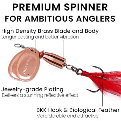 TRUSCEND Vibespinner Easy Catch Fishing Lures with BKK Hooks, Tail Spinner Baits with 4 Actions, Vibrating Swimming Flashing & Jigging for More Bites, Spoon Lures for Bass Trout Crappie Walleye Pike - color: B1-1/4oz-1.8"