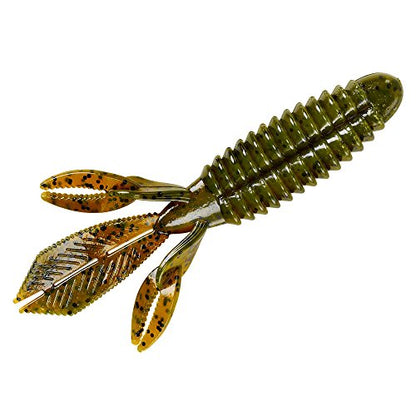 YUM Wooly Bug Creature Bait Soft Plastic Bass Fishing Lure - color: Green Pumpkin, size: 4.25"