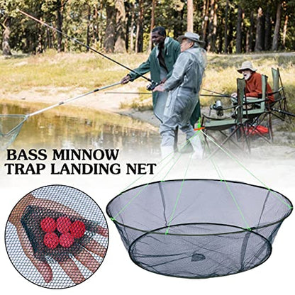 Foldable Drop Fishing Landing Net Crayfish Shrimp Catcher Tank Casting Network Trap Mesh Crab Prawn Bait Cage Eels Mesh for Fish