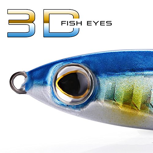 Sougayilang Jigs Fishing Lures Sinking Metal Spoons Micro Jigging Bait - color: A-2.56in/1.16oz-5PCS with BOX