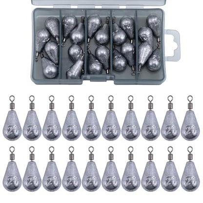 Goture Tungsten Teardrop Drop Shot Weights, 1/32 oz x 10, Ideal for Saltwater, Freshwater, Bass Fishing - size: 3/4oz - 20pcs