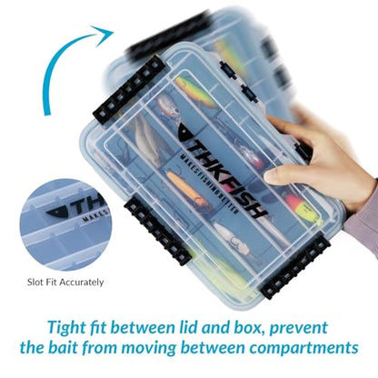 THKFISH Fishing Tackle Box 3700S Tackle Tray Floating Fishing Lure Box Storage Organizer Small Plastic Box with Adjustable Dividers,Sun-Proof 1PC - color: 1PC-3700