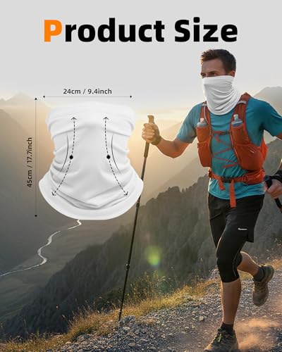Xeoxarel Neck Gaiter, 7 Pack Cooling UV Protection, Bandana Face Mask Scarf for Men and Women - color: Black, White, Orange, Royal Blue, Purple, Fluorescent, Pink