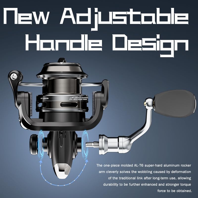 Ashconfish KF Spinning Reel, Freshwater Saltwater Spinning Fishing Reels, CNC Aluminum Spool, 5.2:1 Gear Ratio, 7+1 Ball Bearings 2 Line Cup Styles - size: 5000, style: Shallow Spool Line Cup(kfb)
